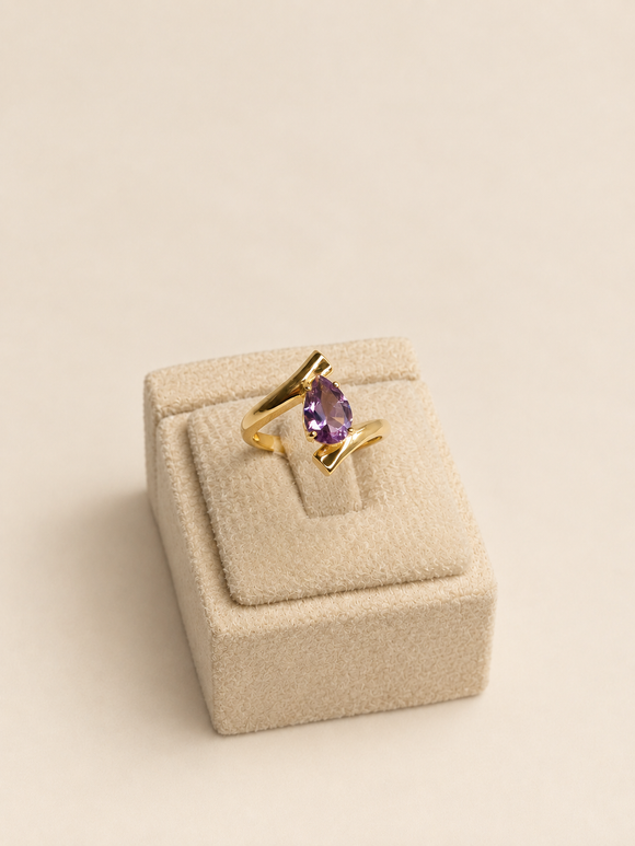 Chevron Pear Ring