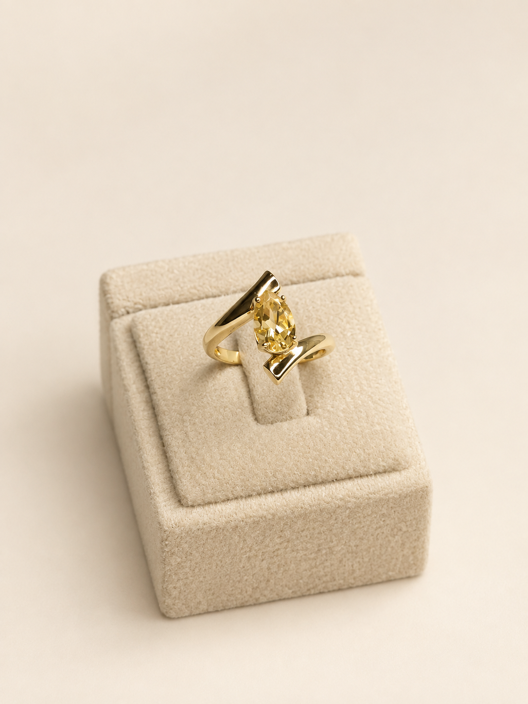 Chevron Pear Ring