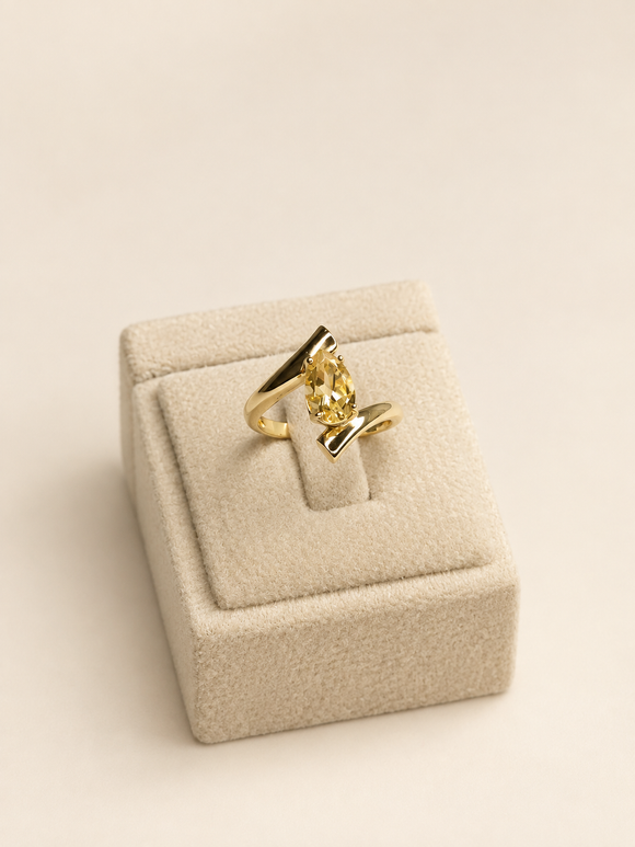 Chevron Pear Ring
