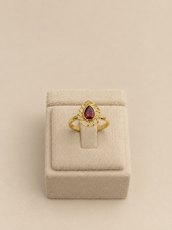 Pear Halo Ring