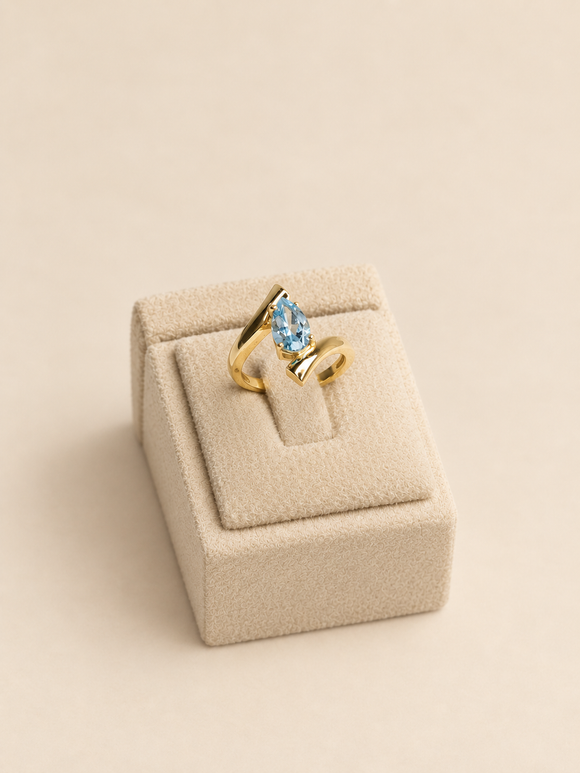 Chevron Pear Ring