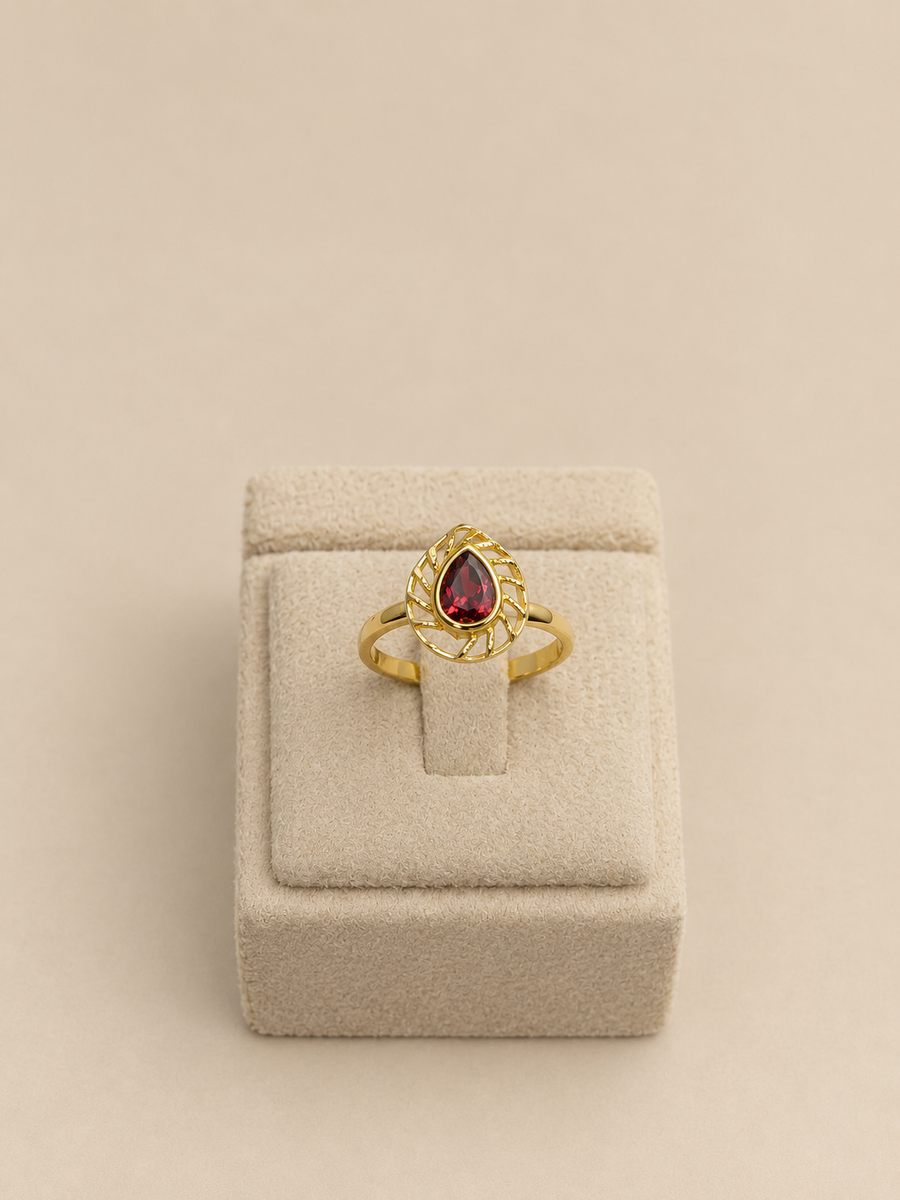 Pear Halo Ring